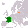 Location map for France and Lithuania.