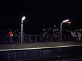 Hamburg / Blick über die Landungsbrücken auf den Hafen bei Nacht