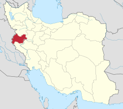 Lage der Provinz Kermanschah im Iran