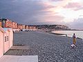 The beach at sunset