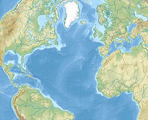 Ναυάγιο του Τιτανικού is located in Ατλαντικός Ωκεανός