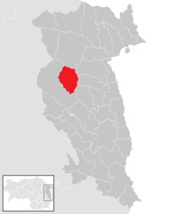 Lage der Gemeinde Pöllauberg im Bezirk Hartberg-Fürstenfeld (anklickbare Karte)