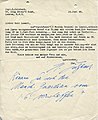 Brief von Captain Herbert Sulzbach über die Auflösung des Lagers vom Juni 1948