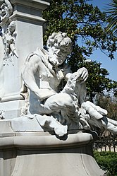 Part of Molière statue in Pezenas by Injalbert.