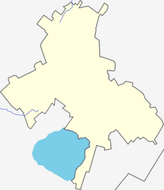 Mapa konturowa Szawli, u góry nieco na lewo znajduje się punkt z opisem „Stadion Miejski”