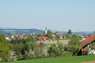 Blick Richtung Ortszentrum der Gemeinde St. Aegidi aus südlicher Richtung.