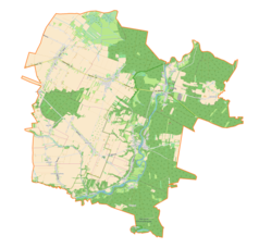 Mapa konturowa gminy Wierzchlas, w centrum znajduje się punkt z opisem „Kamion”