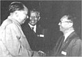 On August 23, 1964, Zhou Pei Yuan (middle) accompanied Mao Ze Dong (left) to meet with Sakata Shoichi (right), as the head of the Japanese delegation