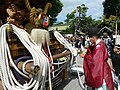 A priest of Ōtori taisha prays for the safety of the festival.