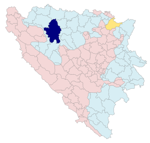 Banya Luka'ın Sırp Cumhuriyeti'ndeki konumu (mavi)