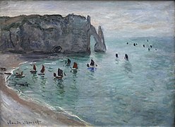 Claude Monet, la porte d'aval avec des bateaux partant à la pêche, 1885