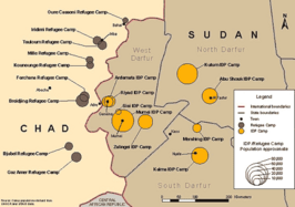 Darfur-vluchtelingenkampen in de Soedanees-Tsjadische grensstreek.