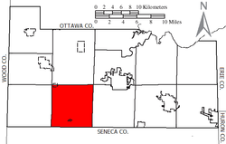 Location of Jackson Township, Sandusky County, Ohio.