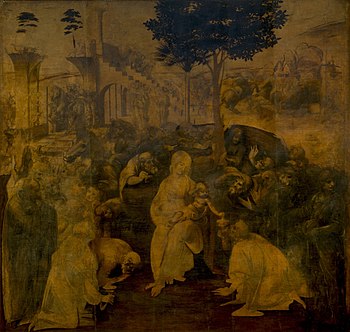 „Die Anbetung der Könige“, Leonardo da Vinci.