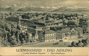 Gesamtansicht der Ludwigsbadanlagen um 1918