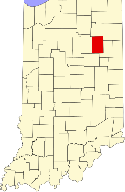 Karte von Huntington County innerhalb von Indiana