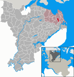 Elhelyezkedése Schleswig-Holstein térképén