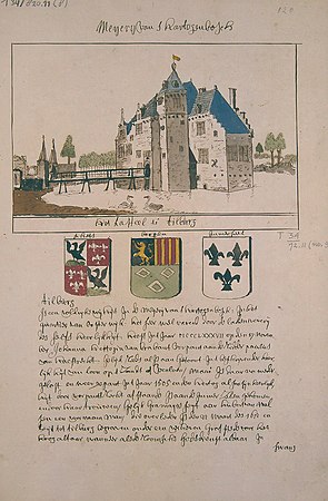 Het Kasteel van Tilburg (afbeelding begin 18e eeuw) bood ruimte aan de katholieke eredienst.