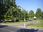 Wendeschleife Daimlerstraße/ Birnhornweg, 2012. Nach der Stilllegung der Straßenbahn nutzt der Bus die Trasse.