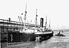 Carpathia docked in New York following the rescue of Titanic's survivors