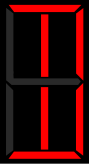 Eight-segment display displaying a D