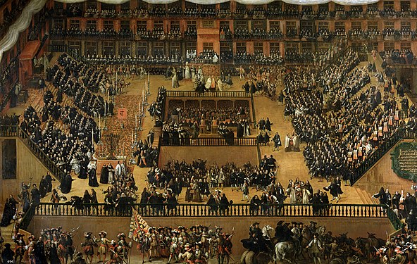 Autodafé auf der Plaza Mayor in Madrid, 1683, 277 × 438 cm, Prado, Madrid