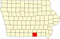 Karte von Appanoose County innerhalb von Iowa