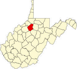 Karte von Doddridge County innerhalb von West Virginia