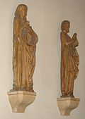 Holzskulpturen, Vermutlich Heilige Ottilia und Johannes der Täufer