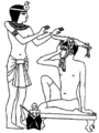 Image 24An Egyptian practice of treating migraine in ancient Egypt (from Science in the ancient world)