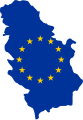 Serbia EU flag with Kosovo