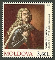 Ο Δημήτριος Καντεμίρ σε γραμματόσημο της Μολδαβίας