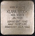 Stolperstein für Klara Stock (Klosterstraße 43)