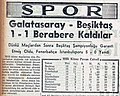 30 Haziran 1941 tarihli Tan gazetesinde Beşiktaş'ın 1941 yılı Türkiye Futbol (Millî Küme) Şampiyonluğu