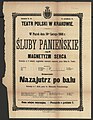 Afisz, Teatr Polski, Kraków, 1868