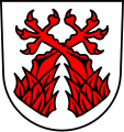 gekreuzte Adlerfänge im Wappen von Sontheim an der Brenz