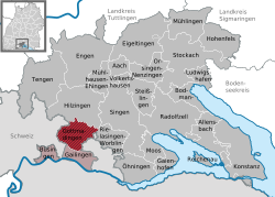 Elhelyezkedése Baden-Württemberg térképén