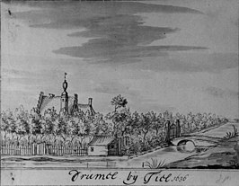 Het Huis te Dreumel op een anonieme tekening uit 1636.