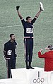 Tommie Smith mit Schuhmodell Suede, 1968