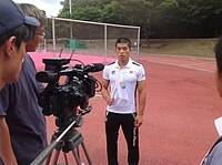 Jung Ji-hyun, Olympiasieger 2004, bei einem Interview 2014