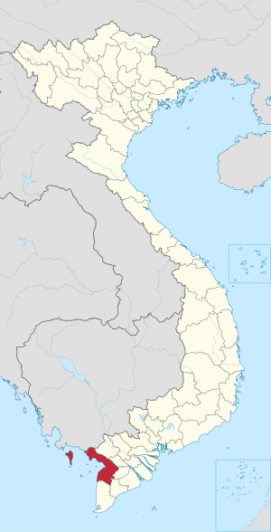 Karte von Vietnam mit der Provinz Kiên Giang hervorgehoben