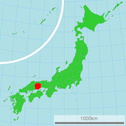 Okayama'nın Japonya'daki konumu