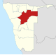 Lage der Region Otjozondjupa in Namibia