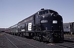 A Penn Central Transportation Company passenger train at Bay Head, New Jersey, on April 18, 1971