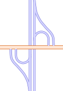 Parclo interchange - often used to link a minor road with a highway.