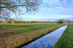 Het terrein van de vroegere veenborg is tegenwoordig een kwekerij (2021)