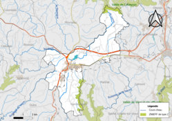 Carte des ZNIEFF Vallée du Viaur et ses affluents der Gemeinde