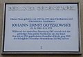 Berlin-Mitte, Berliner Gedenktafel für Johann Ernst Gotzkowsky