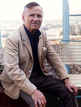 Christopher Isherwood in 1973, een foto van Allan Warren