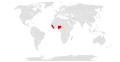 Weltkarte, deutlich Nigeria zu sehen